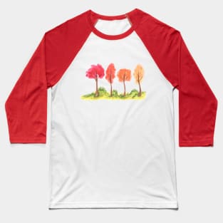 Happy Fall Trees Baseball T-Shirt